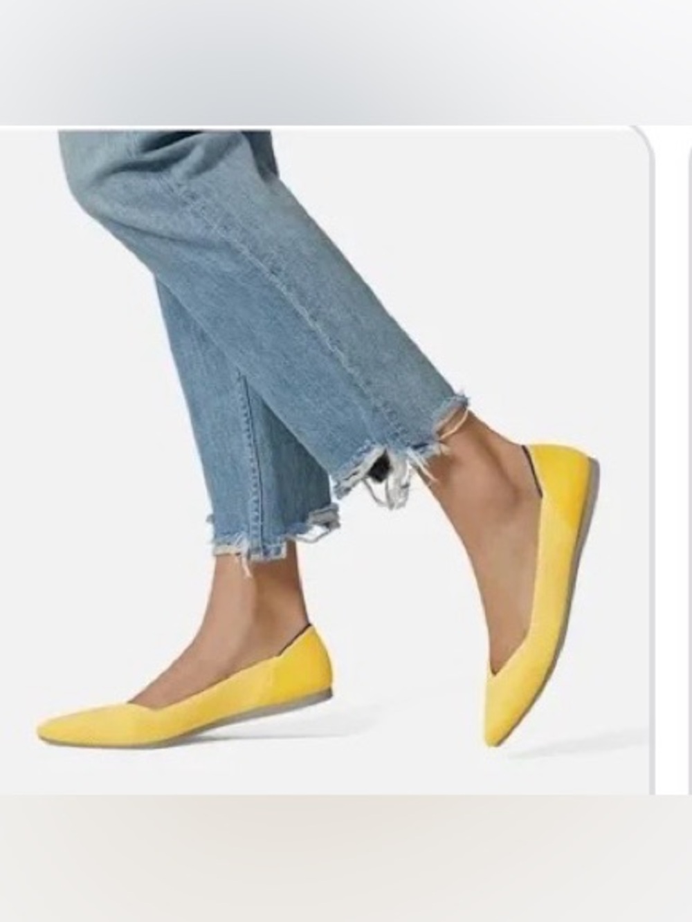 Rothys The Point Sunshine Pointed Toe Knit Flats Size 9.5 Sustainable Shoes